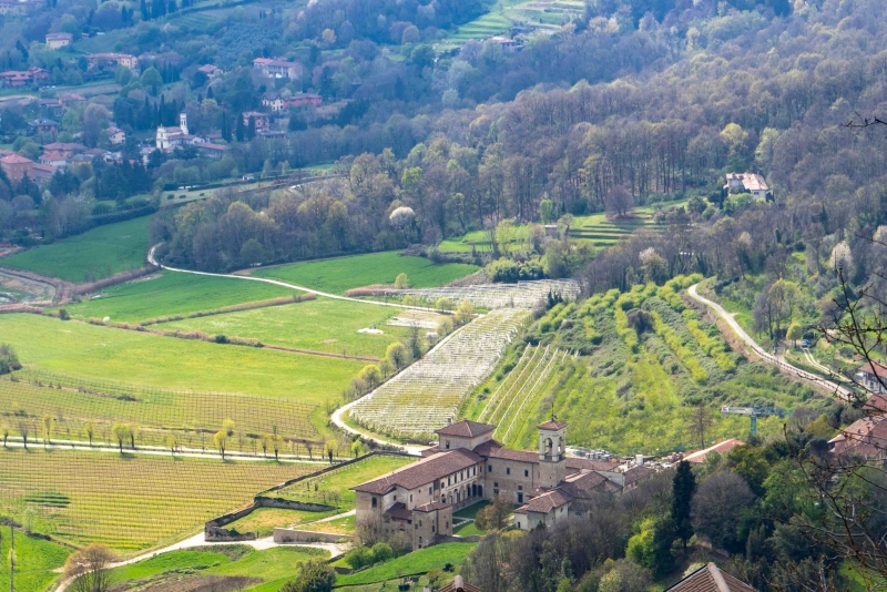 Bergamo view over monastery